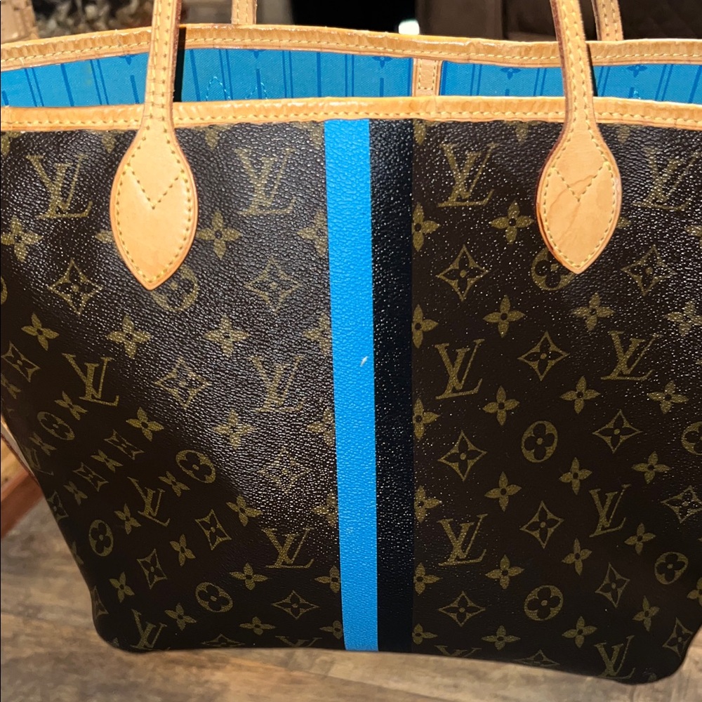Louis Vuitton Monogram MM Neverful - Brown and Blue - Picture 2 of 16